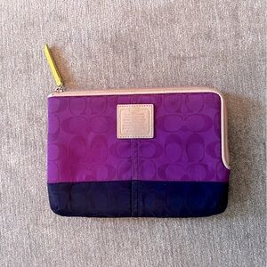 Coach iPad Mini Case - Magenta & Deep Purple, tan interior